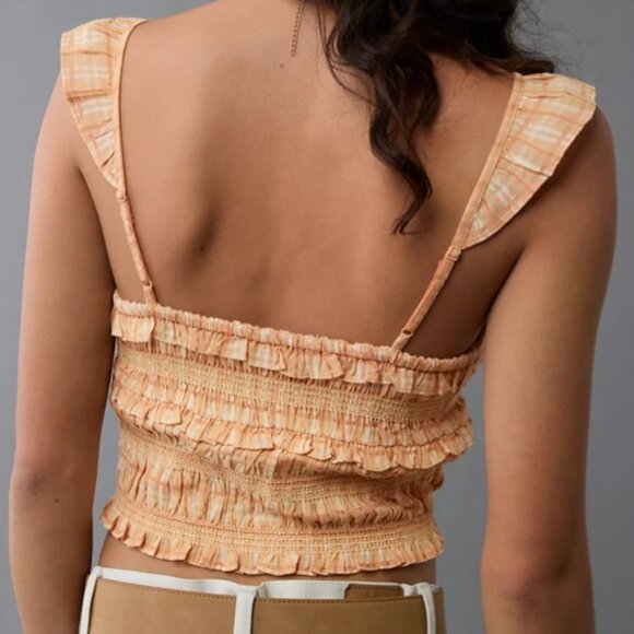 American Eagle Cropped Smocked Tank Top Size XL - Picture 3 of 4
